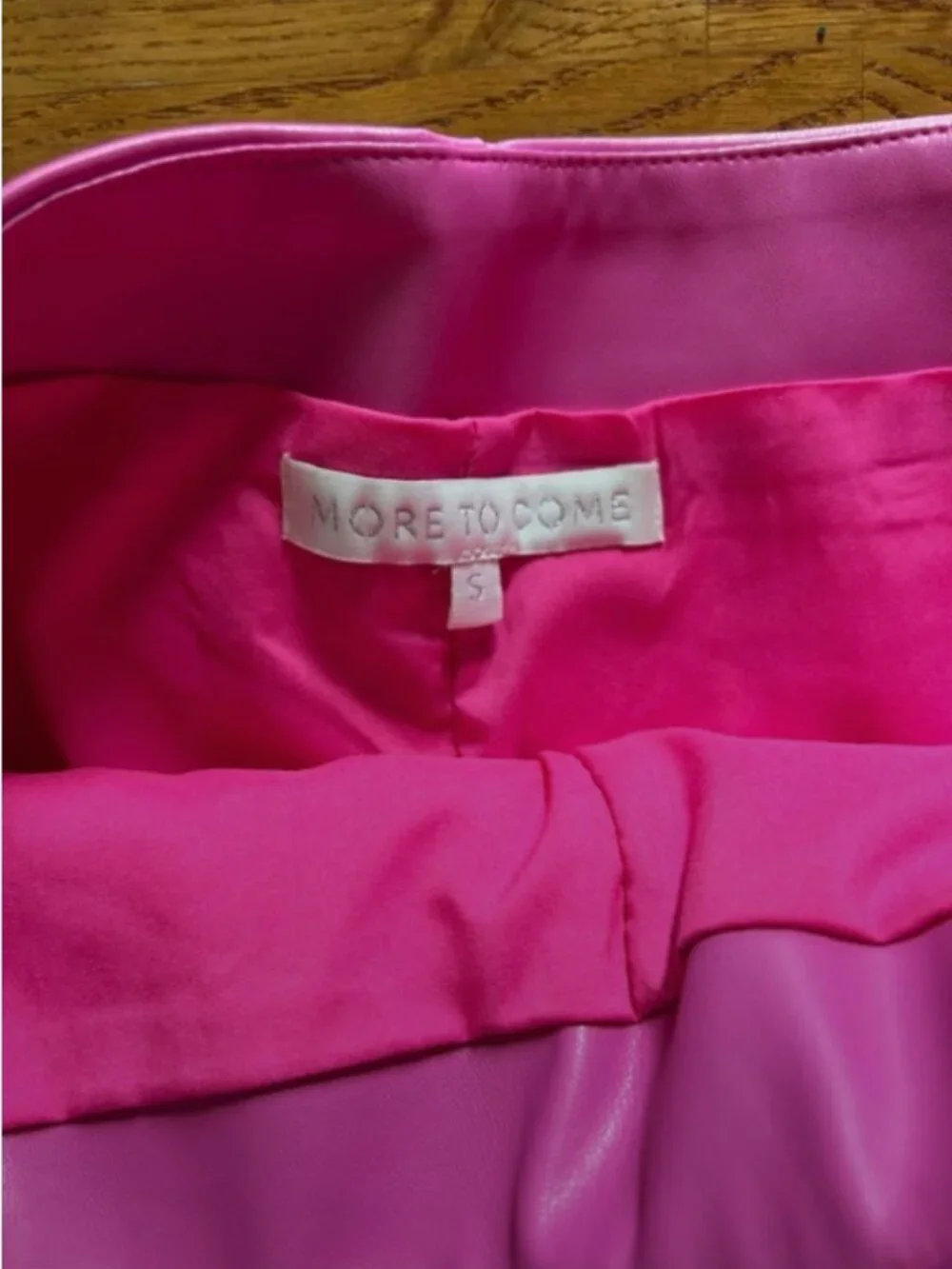 MORE TO COME Kamille Faux Leather Skort S Hot Pink Faux Mini Skirt Shorts Vegan